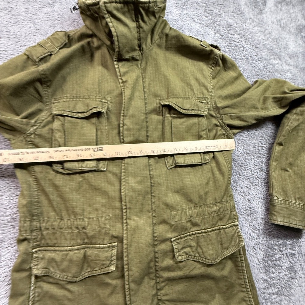 Superdry Japan Rookie Military Field Jacket Mens S Army Green Ripstop Cotton - Picture 5 of 9